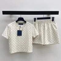 Cheap Louis Vuitton LV Tracksuits Short Sleeved For Women #1427113 Replica Wholesale [$122.00 USD] [ITEM#1427113] on Replica Louis Vuitton LV Tracksuits