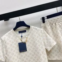 Cheap Louis Vuitton LV Tracksuits Short Sleeved For Women #1427113 Replica Wholesale [$122.00 USD] [ITEM#1427113] on Replica Louis Vuitton LV Tracksuits