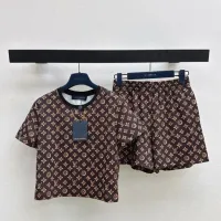 Cheap Louis Vuitton LV Tracksuits Short Sleeved For Women #1427114 Replica Wholesale [$122.00 USD] [ITEM#1427114] on Replica Louis Vuitton LV Tracksuits