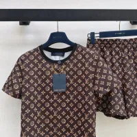 Cheap Louis Vuitton LV Tracksuits Short Sleeved For Women #1427114 Replica Wholesale [$122.00 USD] [ITEM#1427114] on Replica Louis Vuitton LV Tracksuits