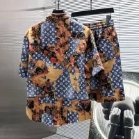 Cheap Louis Vuitton LV Tracksuits Short Sleeved For Men #1427841 Replica Wholesale [$68.00 USD] [ITEM#1427841] on Replica Louis Vuitton LV Tracksuits