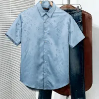 Cheap Louis Vuitton LV Shirts Short Sleeved For Men #1428998 Replica Wholesale [$45.00 USD] [ITEM#1428998] on Replica Louis Vuitton LV Shirts