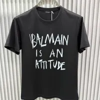 Cheap Balmain T-Shirts Short Sleeved For Unisex #1430506 Replica Wholesale [$72.00 USD] [ITEM#1430506] on Replica Balmain T-Shirts