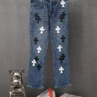 Cheap Chrome Hearts Jeans For Men #1430790 Replica Wholesale [$56.00 USD] [ITEM#1430790] on Replica Chrome Hearts Jeans