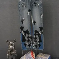 Cheap Chrome Hearts Jeans For Men #1430795 Replica Wholesale [$56.00 USD] [ITEM#1430795] on Replica Chrome Hearts Jeans