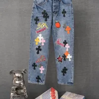 Cheap Chrome Hearts Jeans For Men #1430812 Replica Wholesale [$64.00 USD] [ITEM#1430812] on Replica Chrome Hearts Jeans