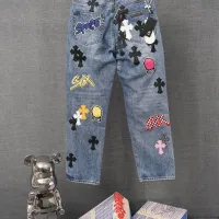 Cheap Chrome Hearts Jeans For Men #1430812 Replica Wholesale [$64.00 USD] [ITEM#1430812] on Replica Chrome Hearts Jeans