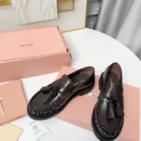 Cheap MIU MIU Leather Shoes For Women #1431850 Replica Wholesale [$108.00 USD] [ITEM#1431850] on Replica MIU MIU Leather Shoes